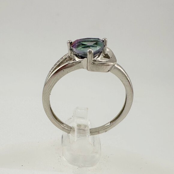 Trillion Cut Mystic Topaz Ring Size 7 - Sterling - Picture 5 of 16